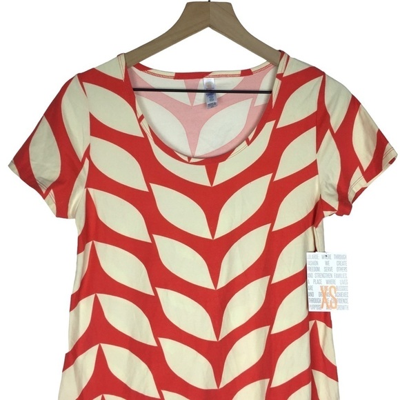 LULAROE Classic Shirt Short Sleeve Hi Lo Hem Loose Fit Leggings Material Size XS - Picture 2 of 14